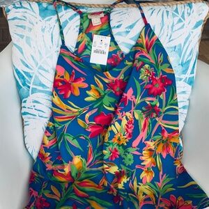 J Crew Racerback Tank Top Floral Print Adjustable Straps Size 2 New With Tags